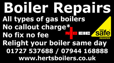 Herts Boilers — original St Albans newspaper advertisement, 2011